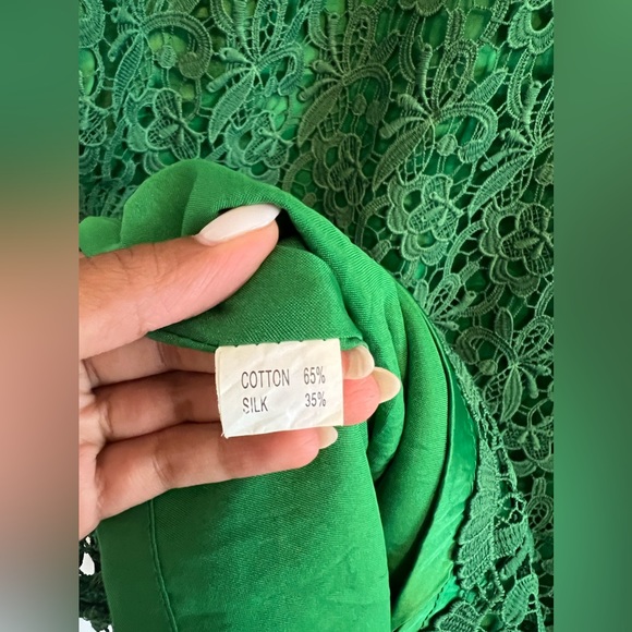 BCBGMAXZARIA green lace dress large - Picture 3 of 3